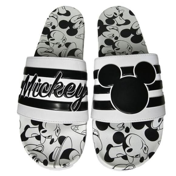 NWT Adidas Slides Mens Size 12 Disney Mickey Mouse Adilette Comfort Black White main image 15